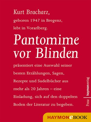 cover image of Pantomime vor Blinden
